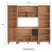 Armário de Cozinha Compacta Modulada 4 Peças Havana Multimóveis CR20329 Rovere/Grafite