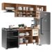 Armário de Cozinha Compacta Modulada 4 Peças com Balcão Havana Multimóveis CR20327 Rovere/Champanhe