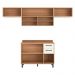 Armário de Cozinha Compacta Modulada 4 Peças com Balcão Havana Multimóveis CR20327 Rovere/Champanhe