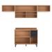 Armário de Cozinha Compacta Modulada 4 Peças com Balcão Havana Multimóveis CR20327 Rovere/Grafite