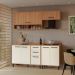 Armário de Cozinha Compacta Modulada 4 Peças com Balcão Havana Multimóveis CR20337 Rovere/Champanhe