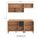 Armário de Cozinha Compacta Modulada 4 Peças com Balcão Havana Multimóveis CR20337 Rovere/Grafite