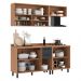 Armário de Cozinha Compacta Modulada 4 Peças com Balcão Havana Multimóveis CR20337 Rovere/Grafite