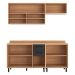 Armário de Cozinha Compacta Modulada 4 Peças com Balcão Havana Multimóveis CR20337 Rovere/Grafite