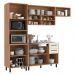 Armário de Cozinha Compacta Modulada 4 Peças com Gabinete Pia Havana Multimóveis CR20321 Rovere/Champanhe