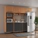 Armário de Cozinha Compacta Modulada 4 Peças com Gabinete Pia Havana Multimóveis CR20321 Rovere/Grafite
