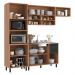Armário de Cozinha Compacta Modulada 4 Peças com Gabinete Pia Havana Multimóveis CR20321 Rovere/Grafite