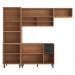 Armário de Cozinha Compacta Modulada 4 Peças com Gabinete Pia Havana Multimóveis CR20321 Rovere/Grafite