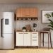 Armário de Cozinha Compacta Modulada com Balcão Havana Multimóveis CR20339 Rovere/Champanhe