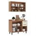 Armário de Cozinha Compacta Modulada com Balcão Havana Multimóveis CR20339 Rovere/Champanhe