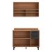 Armário de Cozinha Compacta Modulada com Balcão Havana Multimóveis CR20339 Rovere/Grafite
