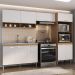 Armário de Cozinha Compacta Modulada com Torre Quente e Gabinete para Pia Paris Multimóveis MP2228 Rustic/Branco