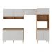 Armário de Cozinha Compacta Modulada com Torre Quente e Gabinete para Pia Paris Multimóveis MP2228 Rustic/Branco