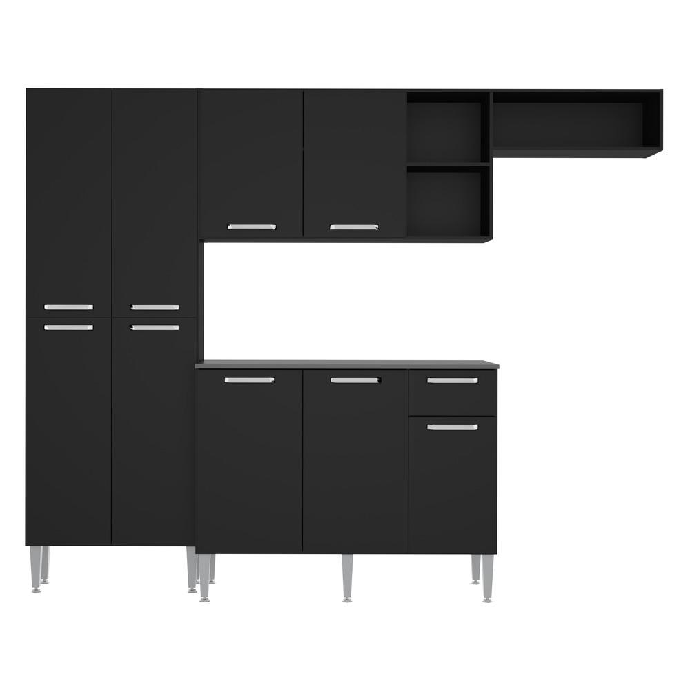 Armário de Cozinha Compacta Pequim Multimóveis V2933 Preto