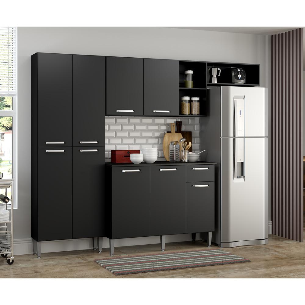 Armário de Cozinha Compacta Pequim Multimóveis V2933 Preto