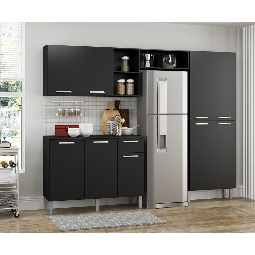 Armário de Cozinha Compacta Pequim Up Multimóveis V2999 Preto