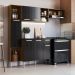 Armário de Cozinha Compacta Smart Multimóveis MP2251 Madeirado/Preto