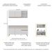 Armário de Cozinha Compacta Veneza Multimóveis MP2142.156 Branco