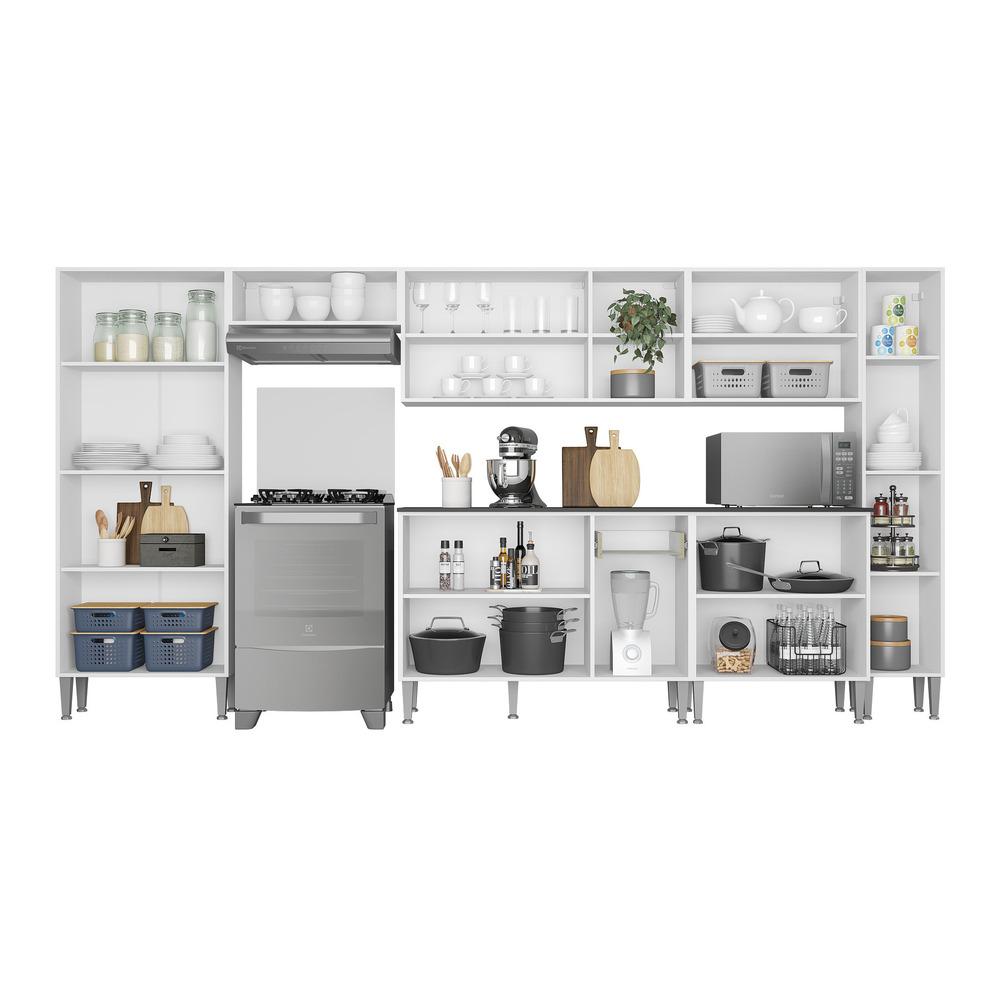 Armário de Cozinha Compacta Xangai Blues Multimóveis Branco