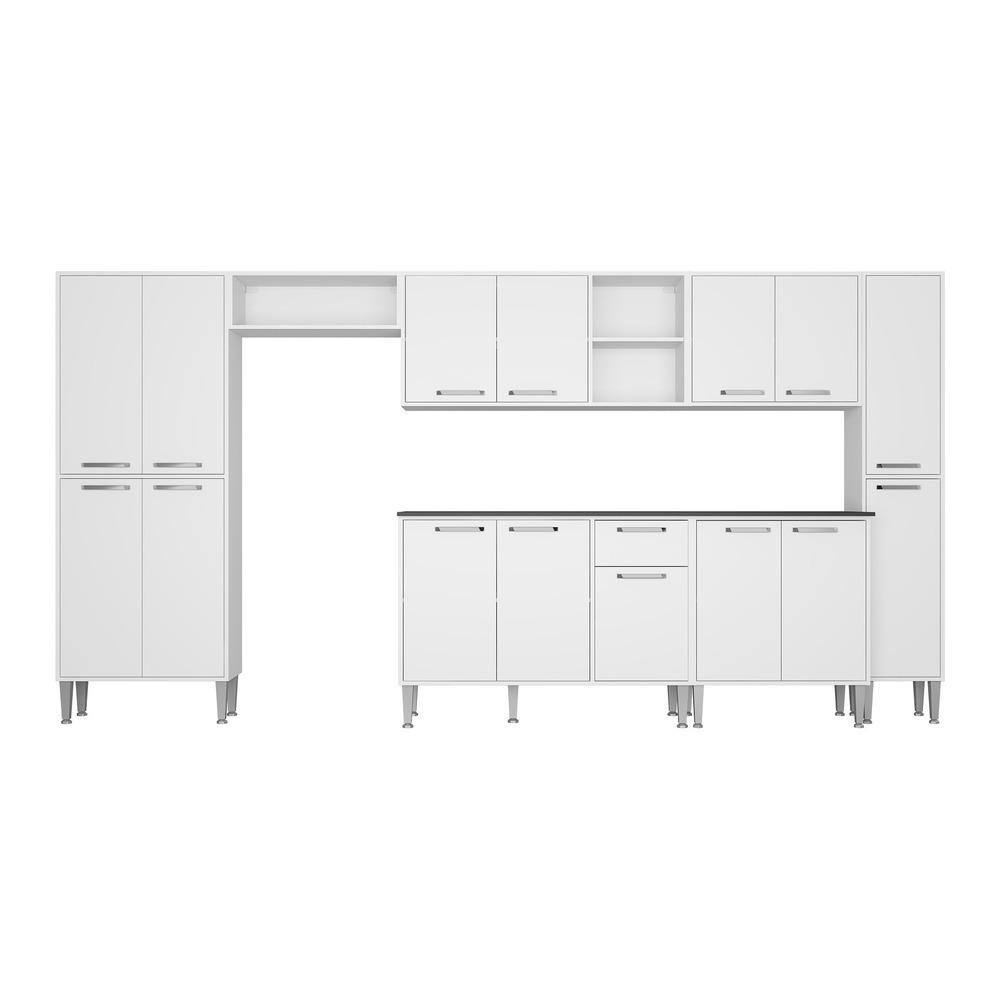 Armário de Cozinha Compacta Xangai Blues Multimóveis Branco