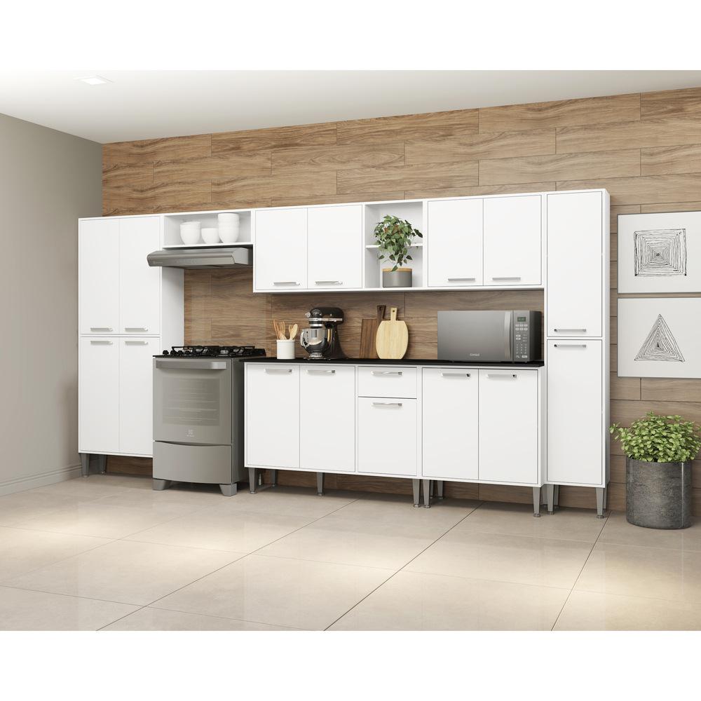 Armário de Cozinha Compacta Xangai Blues Multimóveis Branco