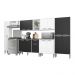 Armário de Cozinha Compacta Xangai Blues Multimóveis Branco/Preto