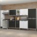 Armário de Cozinha Compacta Xangai Blues Multimóveis Branco/Preto