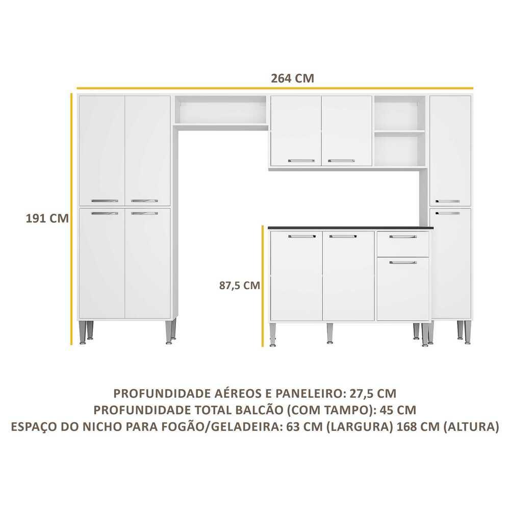 Armário de Cozinha Compacta Xangai Classic Multimóveis Branco
