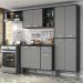 Armário de Cozinha Compacta Xangai Multimóveis V2840 Preto/Grafite