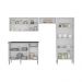 Armário de Cozinha Compacta Xangai Multimóveis VM2840 Branco/Preto