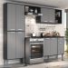 Armário de Cozinha Compacta Xangai Multimóveis VM2840 Preto/Grafite