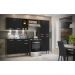 Armário de Cozinha Compacta c/ 3 Leds 3 pçs Pequim Multimóveis V3413 Nogueira/Preto