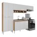 Armário de Cozinha Compacta com Armário e Balcão Paris Multimóveis MP2230 Rustic/Branco