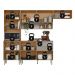 Armário de Cozinha Compacta com Balcão 250cm 4 Pçs Multimóveis CR20467 Amêndola/Nude Prime TX