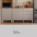 Armário de Cozinha Compacta com Balcão 250cm 4 Pçs Multimóveis CR20467 Amêndola/Nude Prime TX
