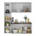 Armário de Cozinha Compacta com Balcão Linea Fit 4 Portas Multimóveis MP2218 Branco/Preto