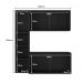 Armário de Cozinha Compacta com Balcão Linea Fit 4 Portas Multimóveis MP2218 Preto