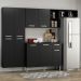 Armário de Cozinha Compacta com Balcão Pequim Sun Multimóveis V3000 Preto