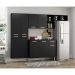 Armário de Cozinha Compacta com Balcão Pequim Sun Multimóveis V3000 Preto
