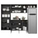 Armário de Cozinha Compacta com Balcão Pequim Sun Multimóveis V3000 Preto/Lacca Fumê