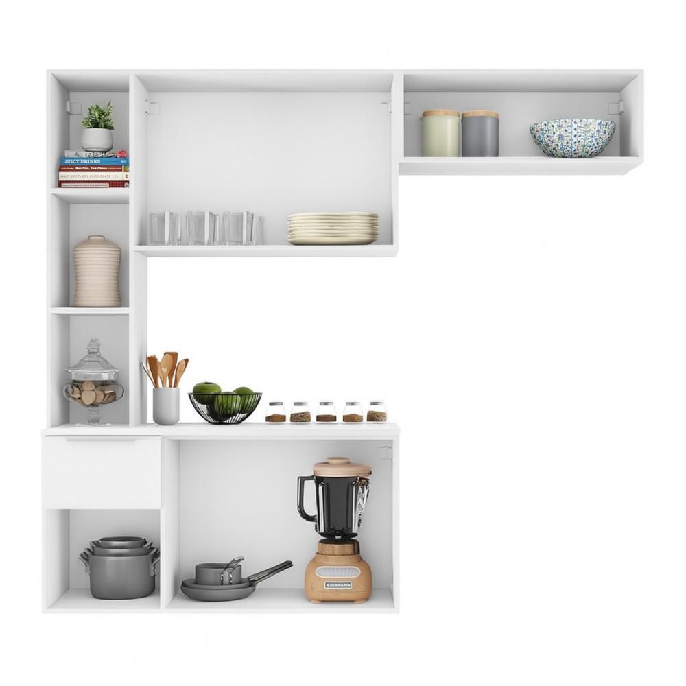 Armário de Cozinha Compacta com Balcão Sofia Multimóveis V2001 - Branco