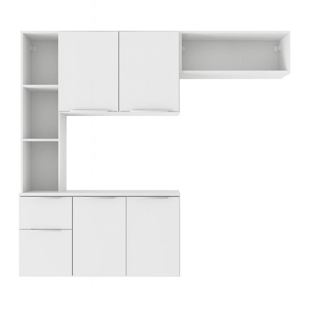 Armário de Cozinha Compacta com Balcão Sofia Multimóveis V2001 - Branco