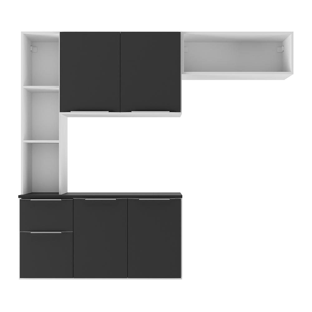 Armário de Cozinha Compacta com Balcão Sofia Multimóveis V2001 Branco/Preto