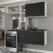 Armário de Cozinha Compacta com Balcão Sofia Multimóveis V2002 Branco/Preto
