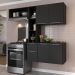 Armário de Cozinha Compacta com Balcão Sofia Multimóveis V2002 Preto