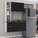Armário de Cozinha Compacta com Balcão Sofia Multimóveis V2003 Branco/Preto