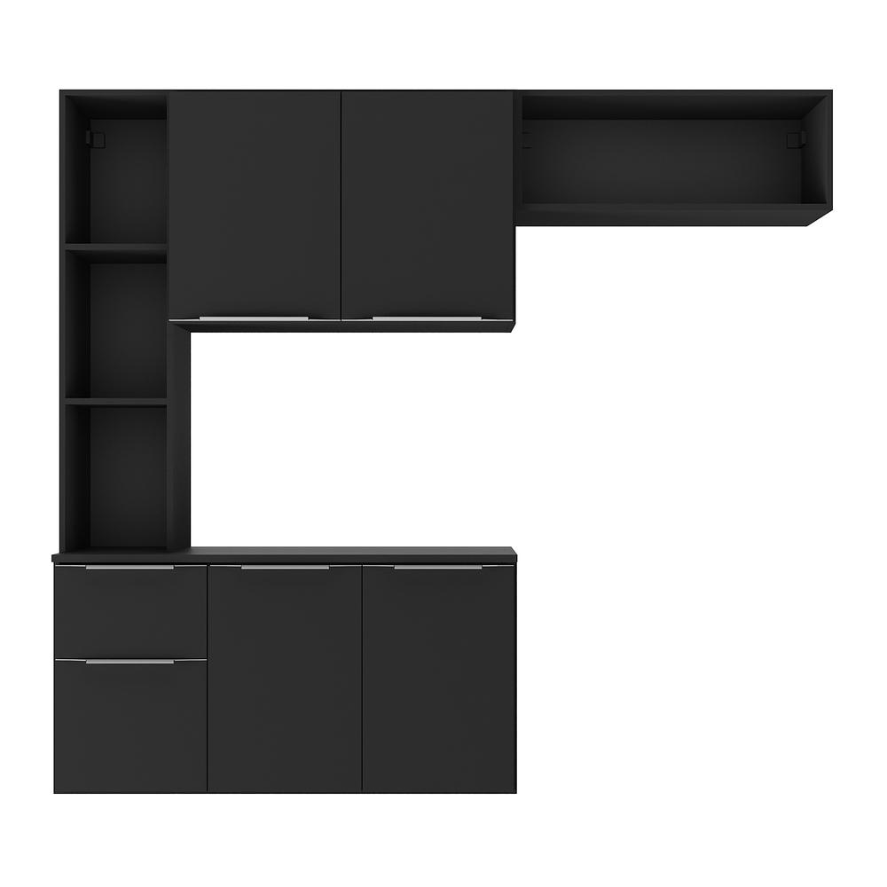 Armário de Cozinha Compacta com Balcão Sofia Multimóveis V2003 Preto