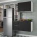 Armário de Cozinha Compacta com Balcão Sofia Multimóveis V2005 Branco/Preto