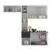 Armário de Cozinha Compacta com Balcão Sofia Multimóveis V2006 Branco/Preto