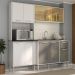 Armário de Cozinha Compacta com Balcão para Pia Siena Multimóveis MP2217 Branco/Lacca Fumê
